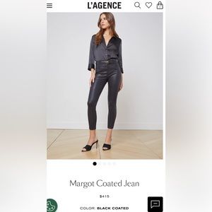 L’Agence Margot Skinny Highrise in coated black size 26